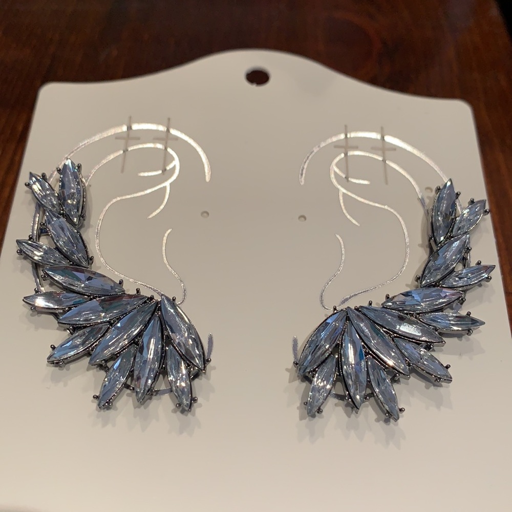 🆕 Silver-Tone Rhinestone Crawler Earrings Torrid - Picture 5 of 5